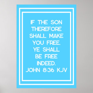 True Freedom in Christ Bible Verse Typography Poster