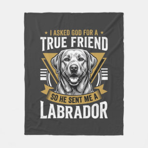 True Friend Labrador Dog Fleece Blanket