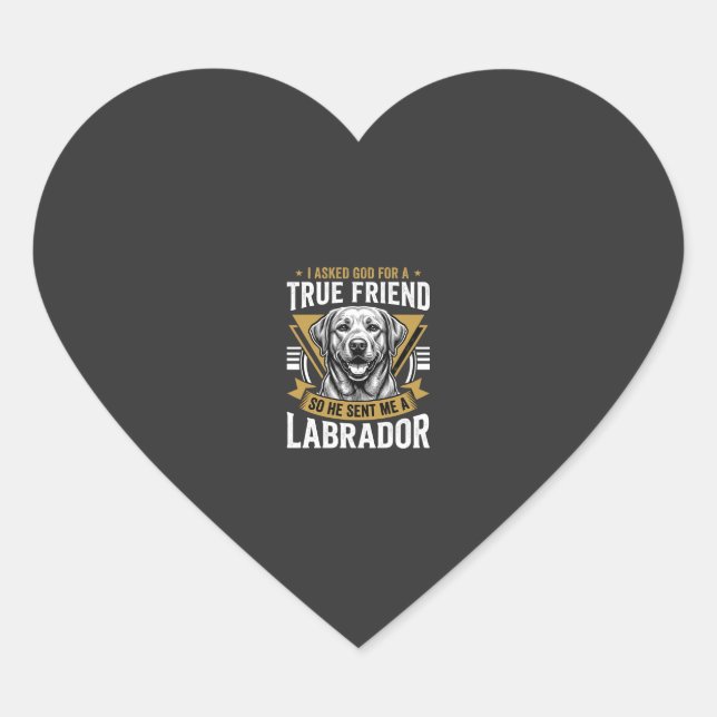 True Friend Labrador Dog Heart Sticker (Front)