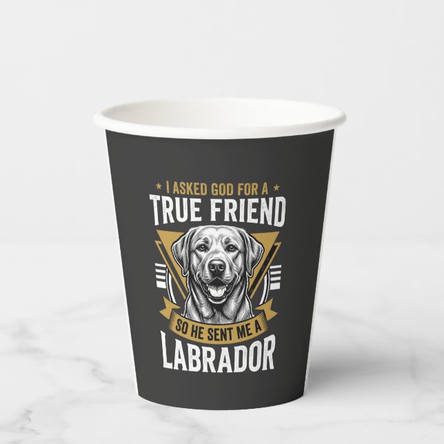 True Friend Labrador Dog Paper Cups (Front)