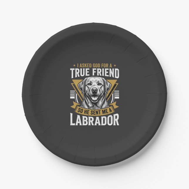 True Friend Labrador Dog Paper Plate (Front)
