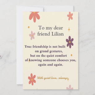 True Friendship Invitation – Cute Floral Card