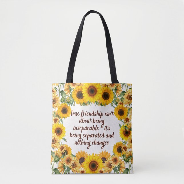 True Friendship Quote Tote Bag – Trendy & Creative (Front)