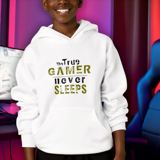 True Gamer Never Sleeps Funny Typography Gamer  (Creator Uploaded)