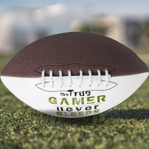 True Gamer Never Sleeps Funny Typography Gamer Football