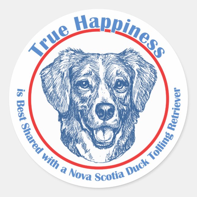 True Happiness Nova Scotia Duck Tolling Retriever Classic Round Sticker (Front)