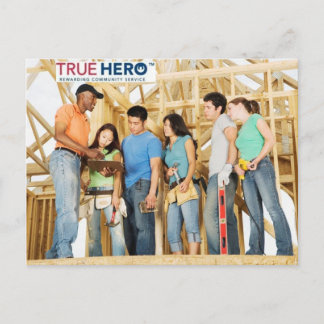 True Hero postcard with service project team photo