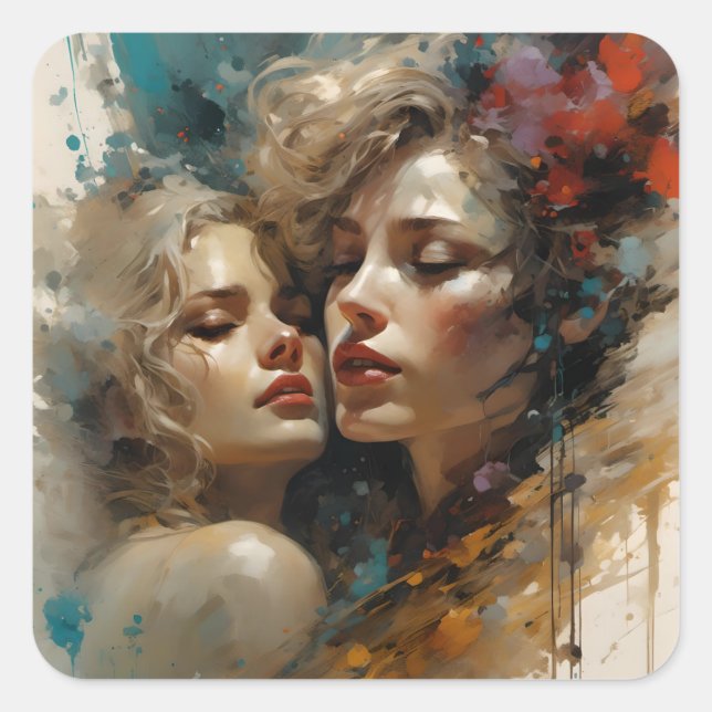 True Lesbian Love Square Sticker (Front)