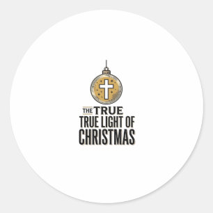 True Light of Christmas Vintage Christian Ornament Classic Round Sticker