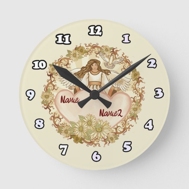 True Love Angel Round Clock (Front)