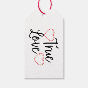 True Love Black Valentine's Gift Tags