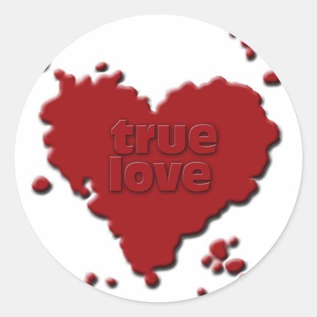 true love classic round sticker (Front)