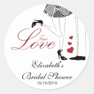 True Love Couple Bridal Shower Sticker