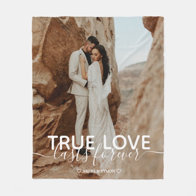 True Love Couple Photo Fleece Blanket (Front)