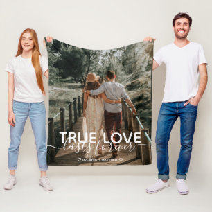 True Love Couple Photo Fleece Blanket