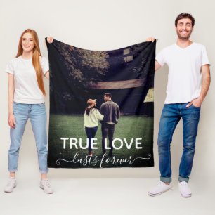 True Love Couple Photo Wedding Gift Fleece Blanket