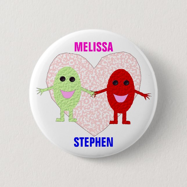 True Love Couples Customisable Button (Front)