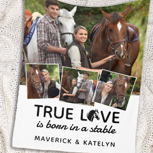 True Love Custom Equestrian Horse Lover 4 Photo Fleece Blanket