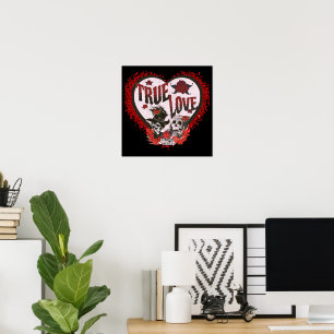 True Love Eternity Skull Couple  Poster