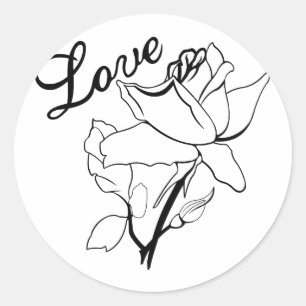 True Love Heart Roses Valentine's Day Sweetest Classic Round Sticker