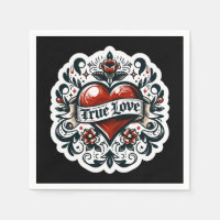 True Love Heart Tattoo Sticker Wedding Engagement 