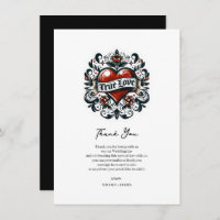 True Love Heart Tattoo Sticker Wedding Thank You