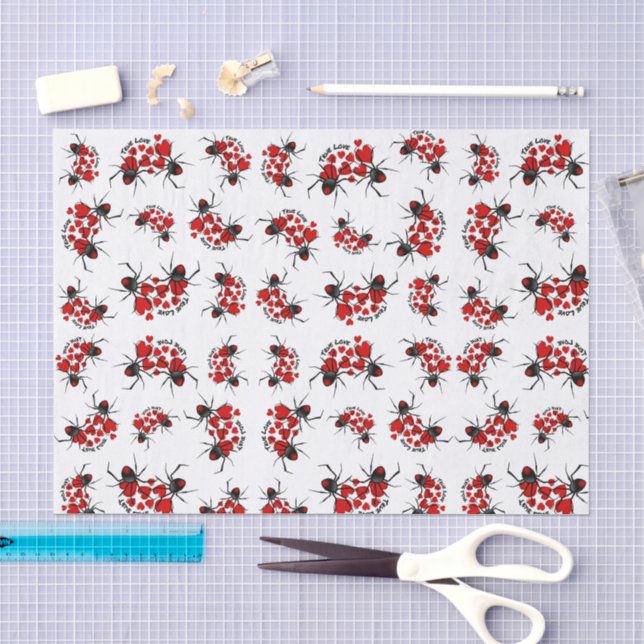 True Love, Hearts and Spiders Tissue Paper (Craft)