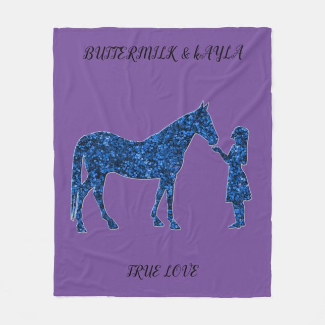 "TRUE LOVE" HORSE BLANKET WITH PERSONALIZED NAME. (Front)