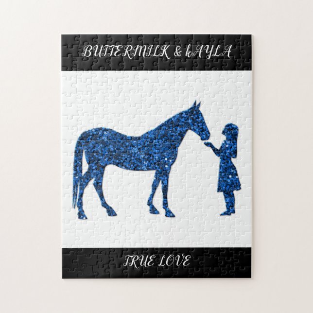 "TRUE LOVE" HORSE PUZZLE WITH PERSONALIZED NAME. (Vertical)
