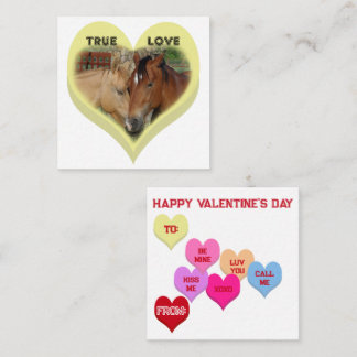 True Love Horses Conversation Hearts Valentine's Card