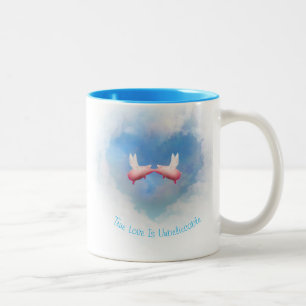 True Love Is Unbelievable-Flying Pigs In Love Two-Tone Coffee Mug