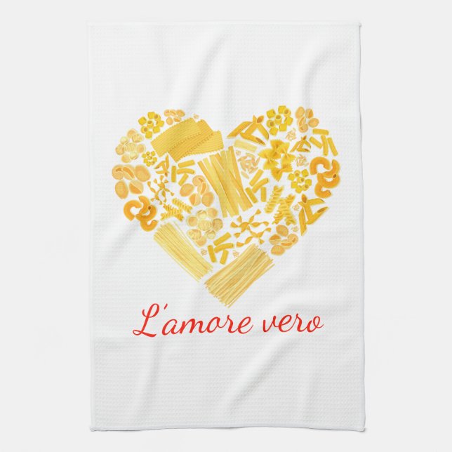 True Love - Italian Pasta Kitchen Towel (Vertical)