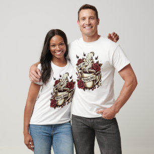 True Love Morning Brew Coffee Tattoo T-Shirt Desig