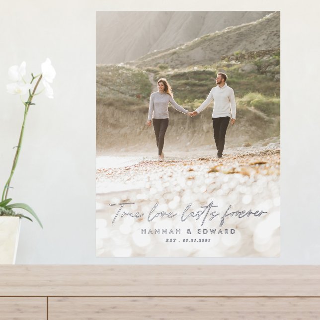 True Love photo modern minimal personalised Foil Prints (In Situ (Entry Table))