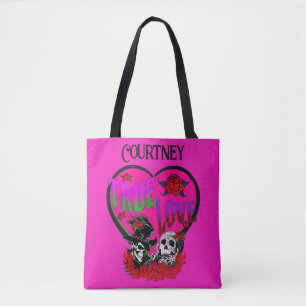 True Love Pink Skull Couple Custom Tote Bag