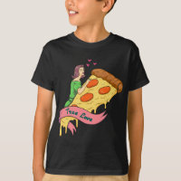 True Love Pizza Slice Retro Romance Novel Design -