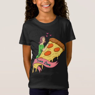 True Love Pizza Slice Retro Romance Novel Design - T-Shirt