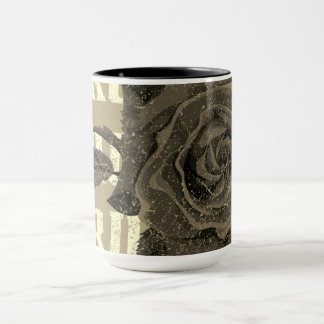 True Love Rose Romantic Valentine's Day B&W Mug