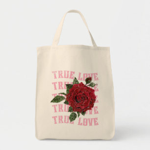 True Love Rose Romantic Valentine's Day Tote Bag
