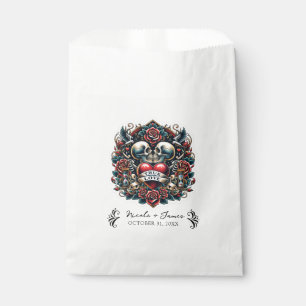 True Love Skeleton Heart Tattoo Wedding Favour Bags