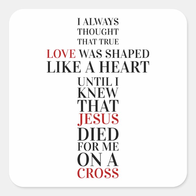 True love square sticker (Front)