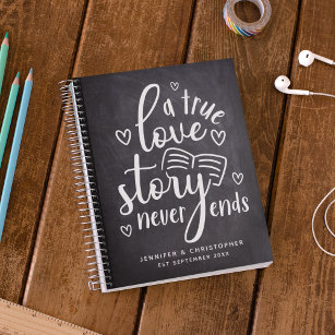 True Love Story Never Ends Couple's Scrapbook Notebook