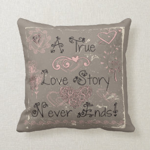 True Love Story Never Ends Pillow