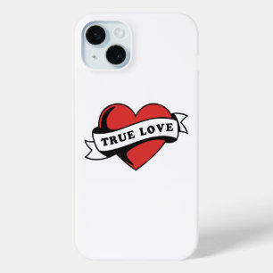 True Love Tattoo Heart Classic Romance Design iPhone 15 Mini Case