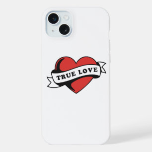 True Love Tattoo Heart Classic Romance Design iPhone 15 Plus Case