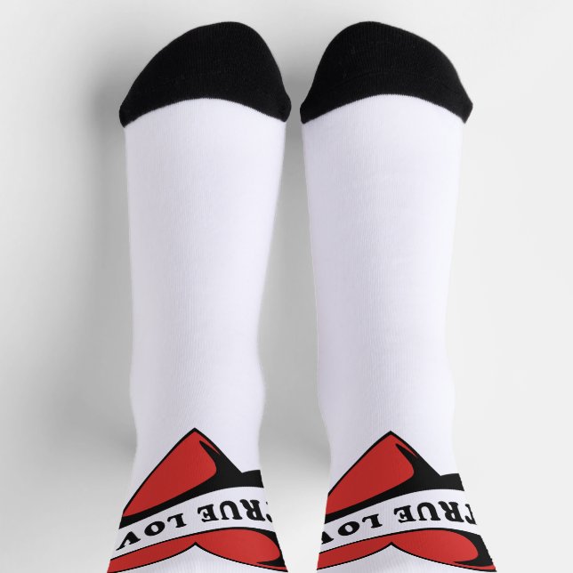 True Love Tattoo Heart | Classic Romance Design Socks (Top)