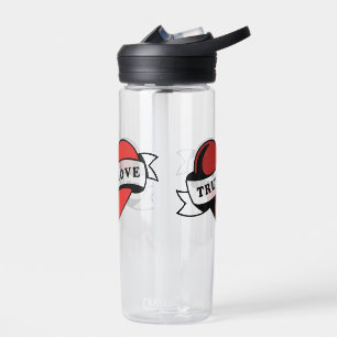 True Love Tattoo Heart Classic Romance Design Water Bottle