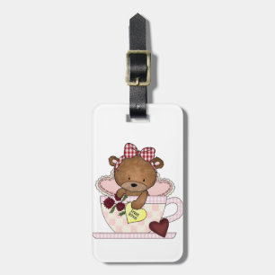 True Love Teddy Bear Luggage Tag