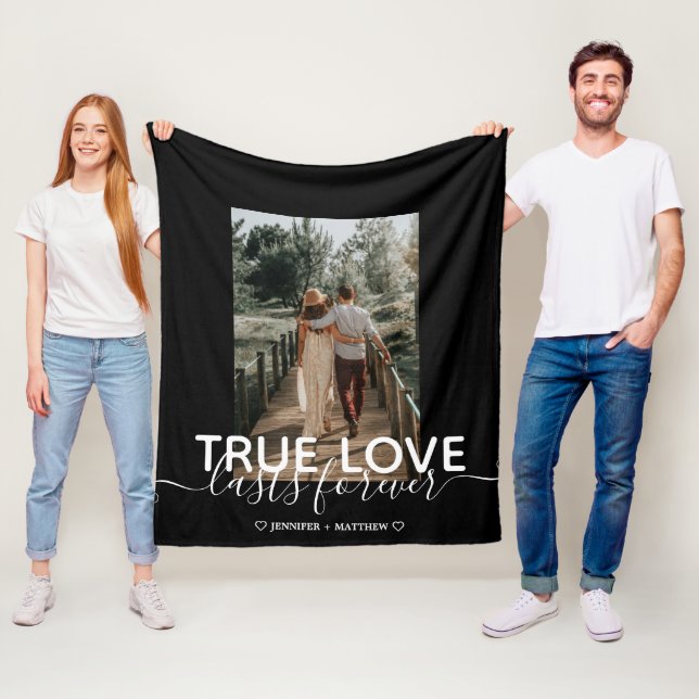 True Love Wedding Couple Photo Fleece Blanket (In Situ)