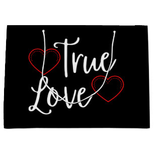True Love White Valentine's Large Gift Bag